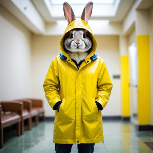 Solo Rabbit in Yellow Raincoat