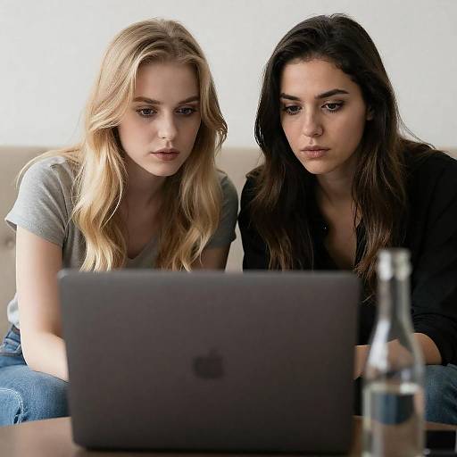 Two Women Engaged in Laptop Session
