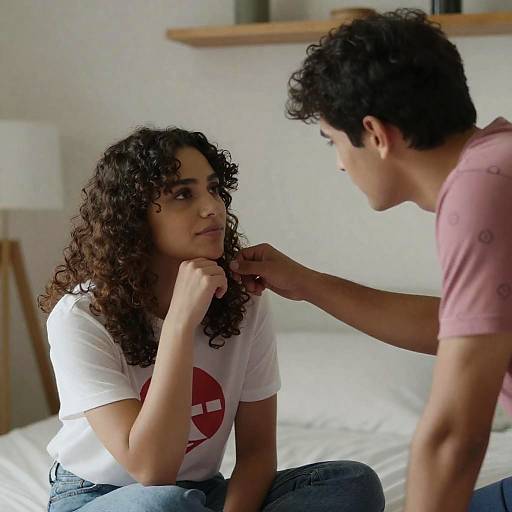 Intimate Indoor Moment Between Two People