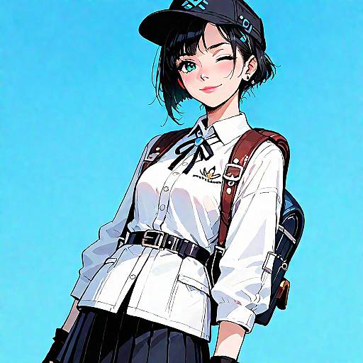 Anime Girl with Randoseru Backpack