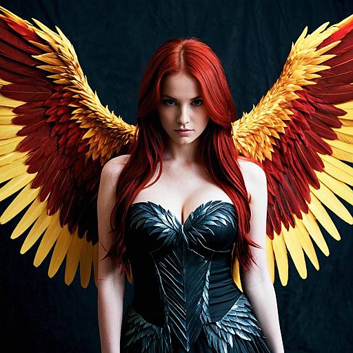 Dramatic Phoenix Costume with Wings