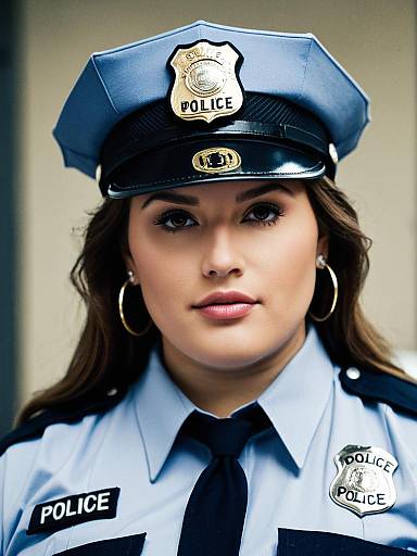 Portrait of Plus Size Female Police Officer