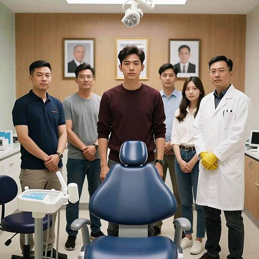 Group Portrait in Dentist's Office