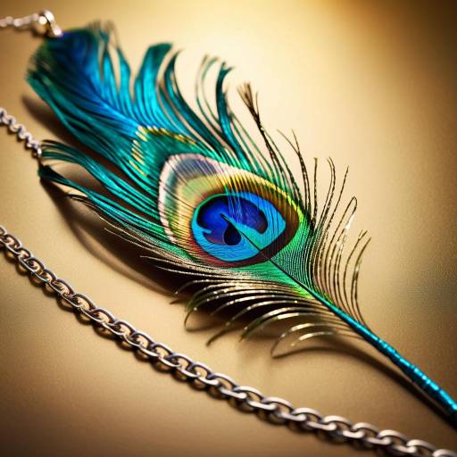 Ethereal Peacock Feather with Silver Chain Ethereal Peacock Feather with Silver Chain