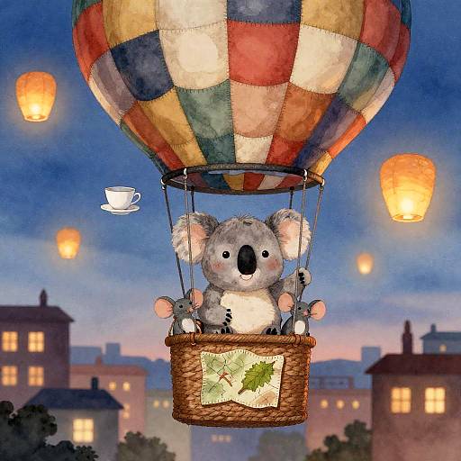 Koala's Patchwork Balloon Adventure