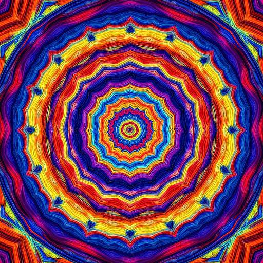 Vibrant Kaleidoscopic Mandala Vortex