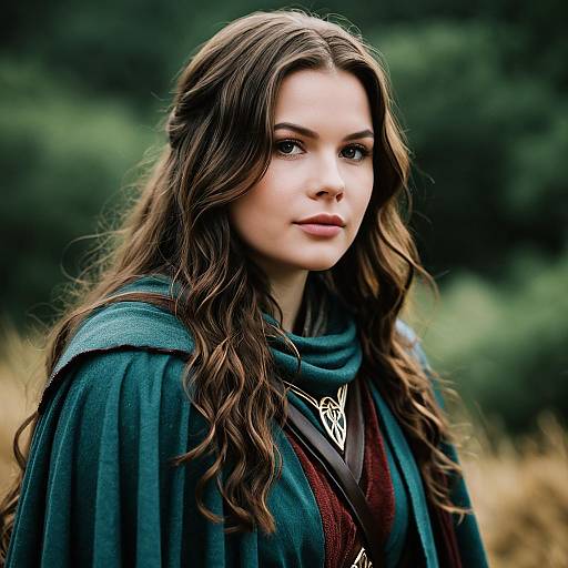 Female LOTR Cosplay with Long Wavy Hair