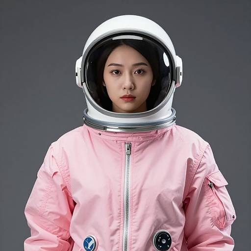 Female in Pink Space Suit