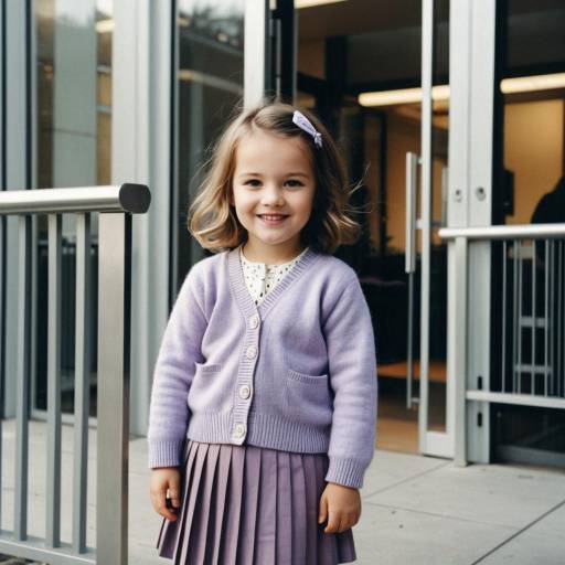 Smiling Toddler Girl in Lavender Cardigan