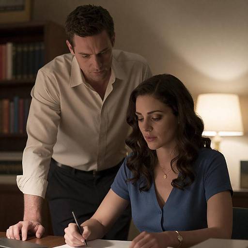 Dimly Lit Desk: Intimate Film Poster