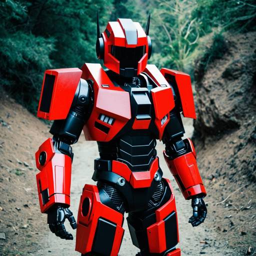 Red and Black Robot Cosplay Costume
