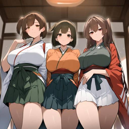 Japanese Girls in Stylish Skirts and Twintails