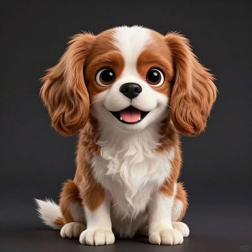 Realistic 3D Cartoon Cavalier King Charles