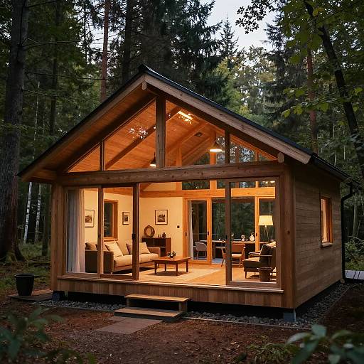 Scandinavian Forest House with Warm Ambiance