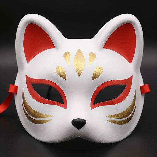 Elegant White Fox Mask with Accents