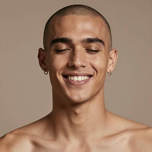 Realistic Portrait of a Bald Male Figure