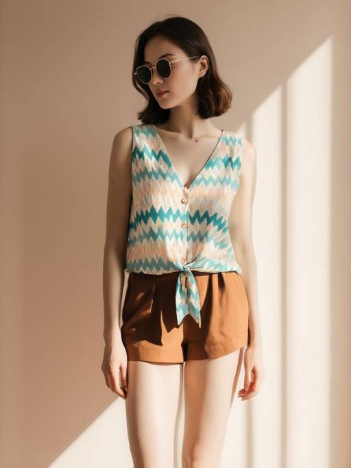 Chic Summer Outfit with Zigzag Patterns