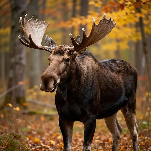 Majestic Moose in Autumn Forest