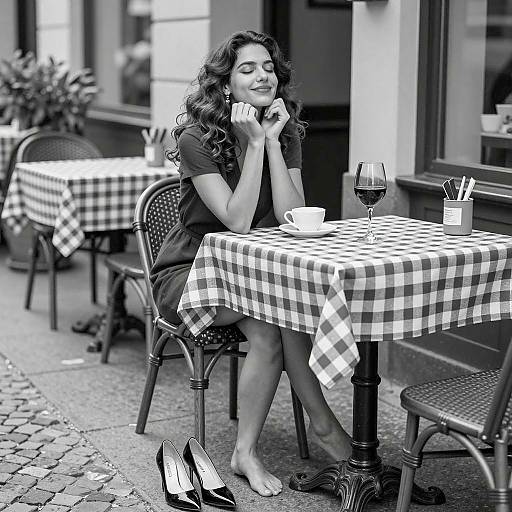 Charming Outdoor Scene with a Smiling Woman