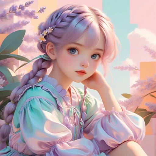 Dreamy Anime Youth in Pastel Colors