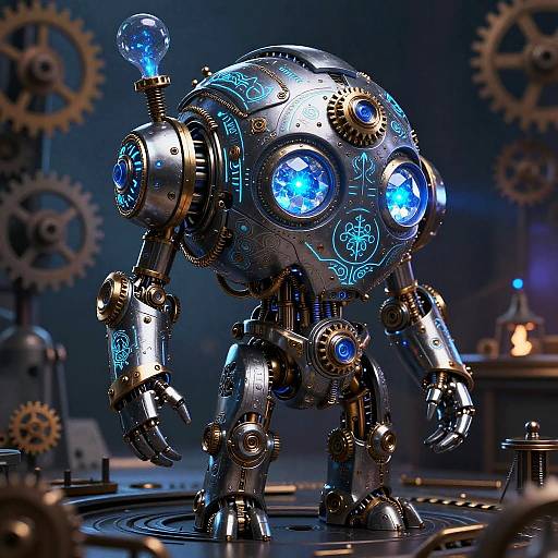 Futuristic Steampunk Autognome Construct