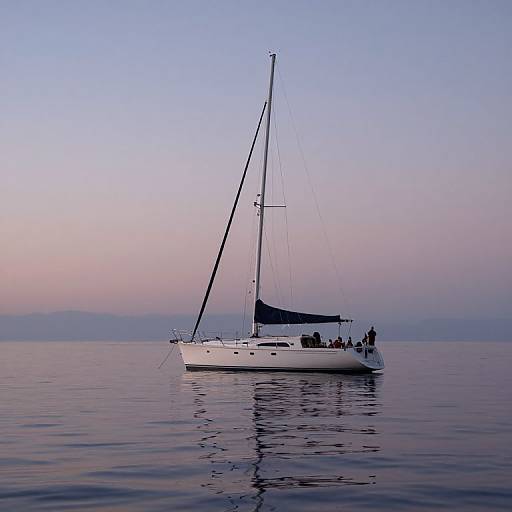 Serene Yacht Under Twilight Sky
