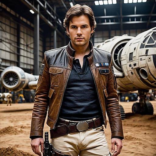 Han Solo Cosplay in Industrial Hangar