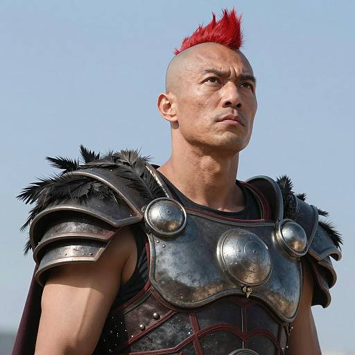 Mighty Warrior with Red Mohawk