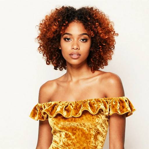 Elegant Woman in Marigold Velvet