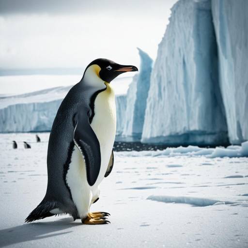 Emperor Penguin on Antarctic Ice Shelf