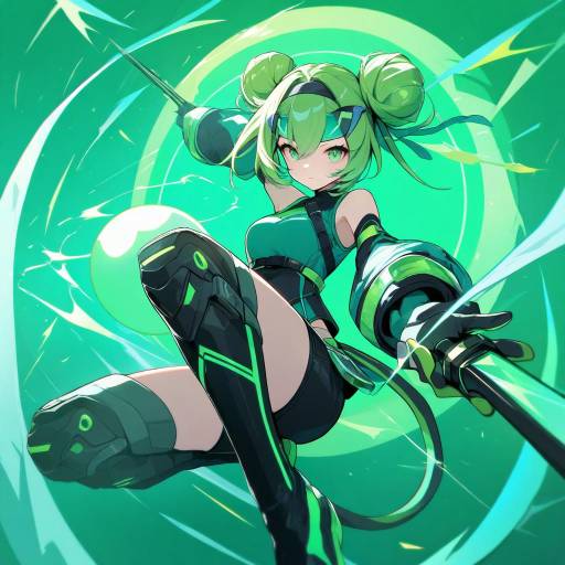 Dynamic Anime Character with Neon Colors