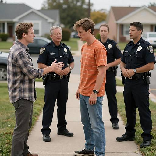 Suburban Tension: Men and Officers