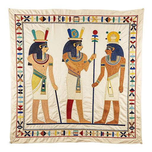 Embroidered Ancient Egyptian Ceremonial Shawl