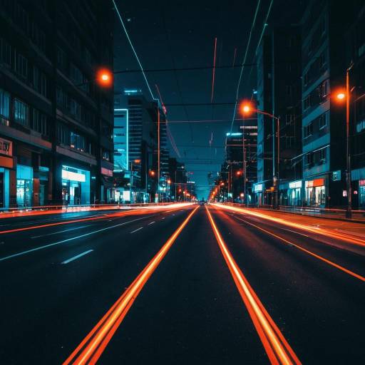 Vibrant Neon Night on Urban Streets
