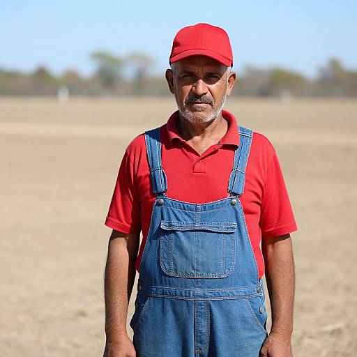 Portrait of Older Man in Sunlit Field
