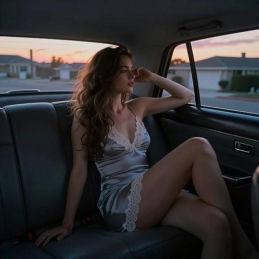 Cinematic Evening in a Vintage Taxi