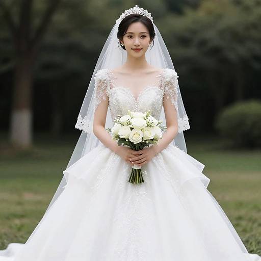 Elegant Bride in Wedding Dress