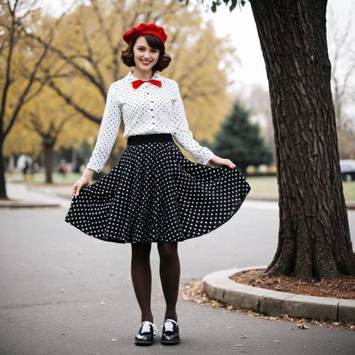Charming Poodle Skirt Costume Outdoors