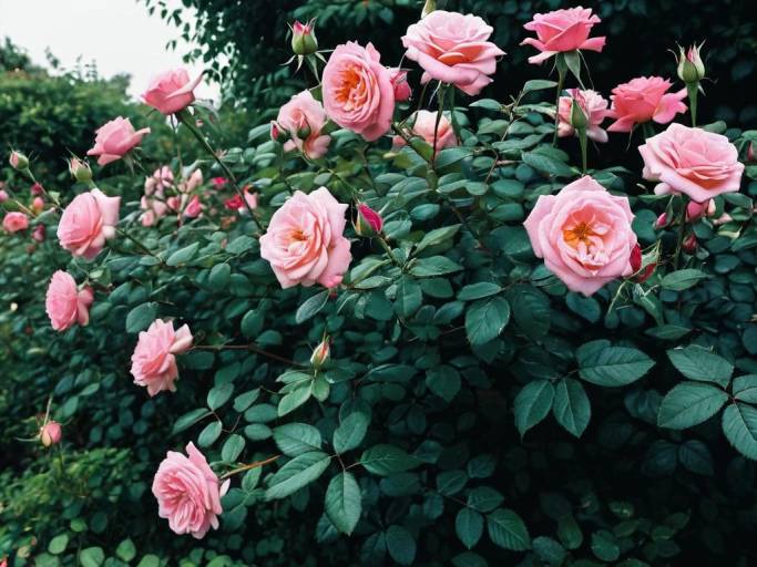 Beautiful Pink Rose Garden Wallpaper Design