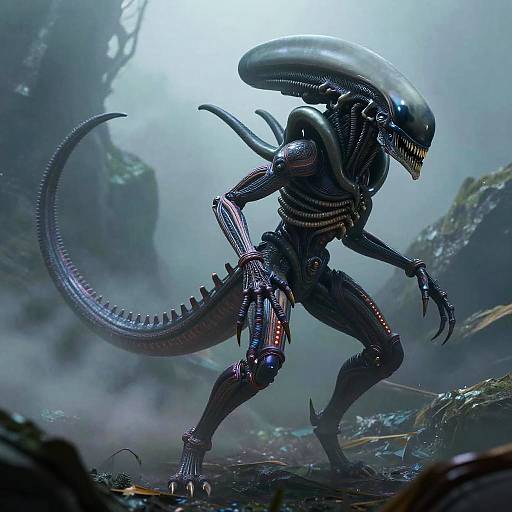 Xenomorph Biomechanical Transformation Scene