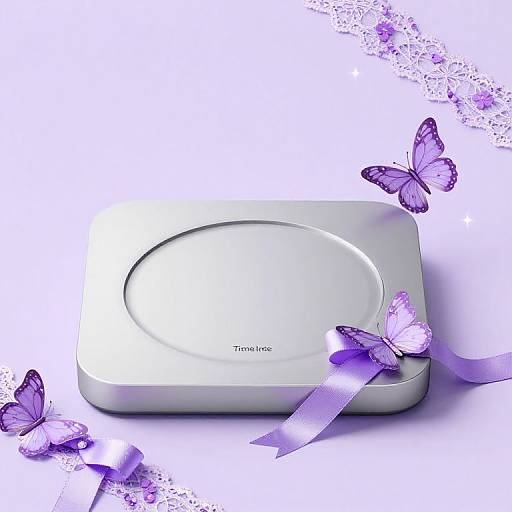 Lavender Time Machine with Butterfly Details