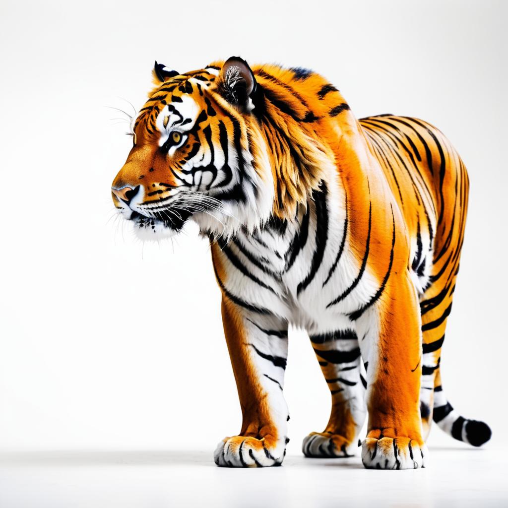 Cinematic Side-View of a Tiger