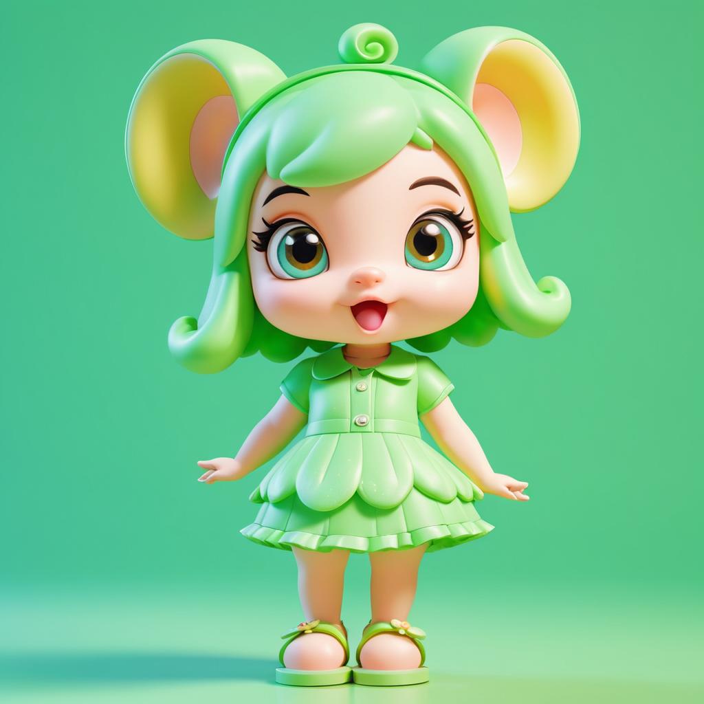 Charming 3D Cartoon Elephant Character