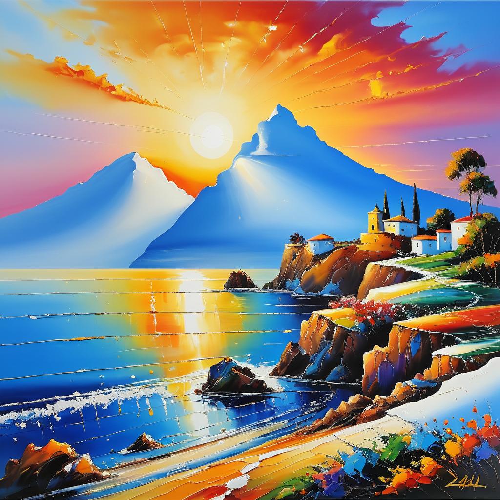 Surreal Coastal Sunset by Salvador Dali