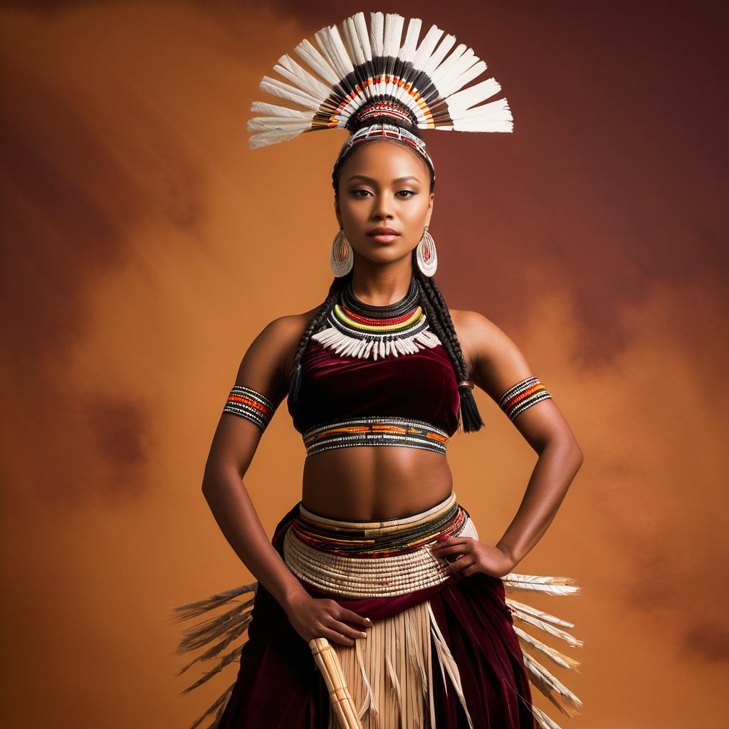 Serene Zulu Dancer in Elegant Display