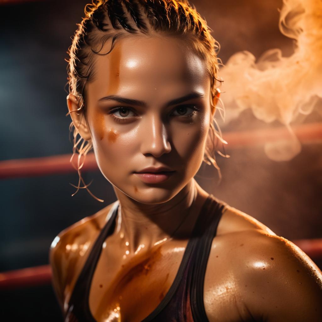 Intense Muay Thai Fighter Portrait of Natalie Portman