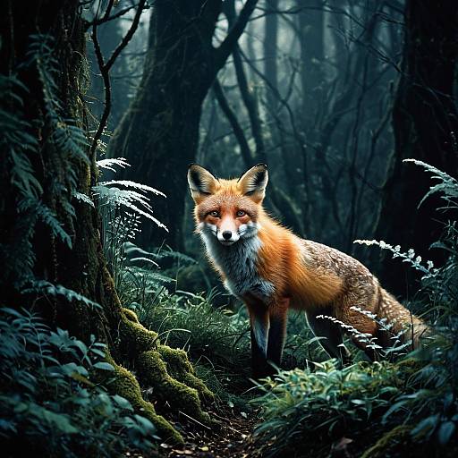Curious Fox in Enchanted Forest