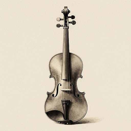 Sepia Ink Wash: Timeless Violin Musician
