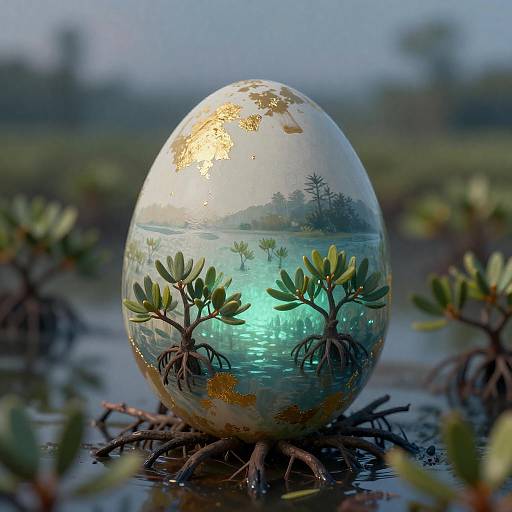 Winter Arrival in Bioluminescent Mangrove