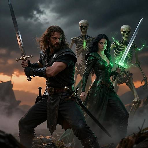 Intense Dark Fantasy Duel Scene